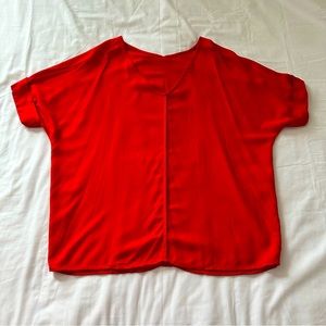 ❤️Blue Rain Red V Neck Top Size Medium Valentine❤️